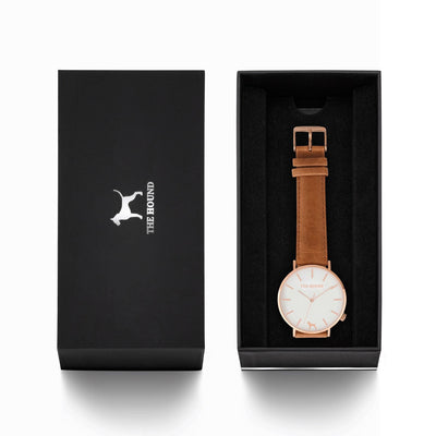 Rose Gold & White,Leather,Tan