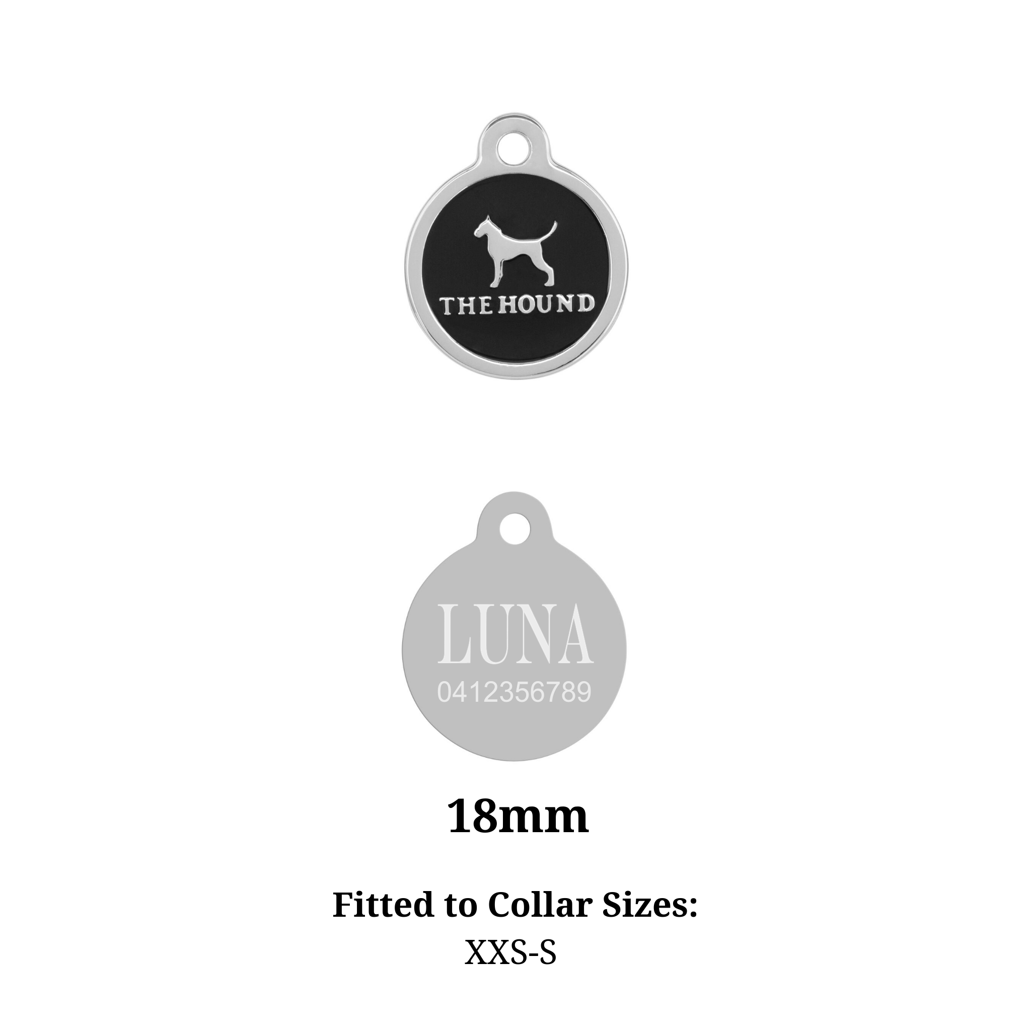 PERSONALISED ID TAG - SILVER - SIZE XXS-S