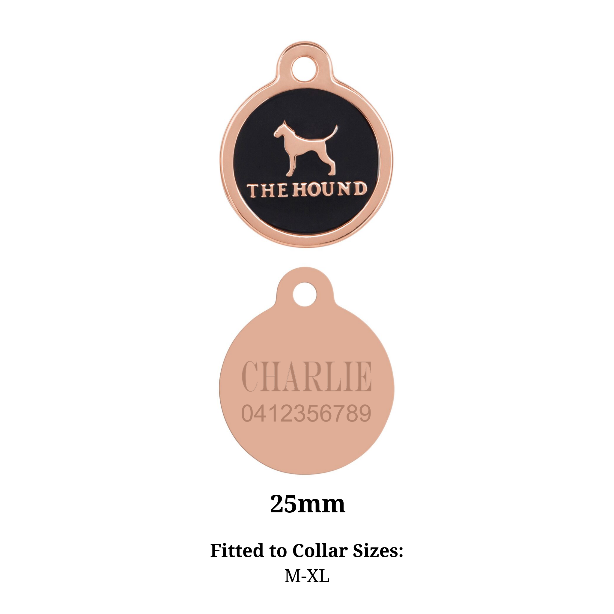 PERSONALISED ID TAG - ROSE GOLD - SIZE M-XL