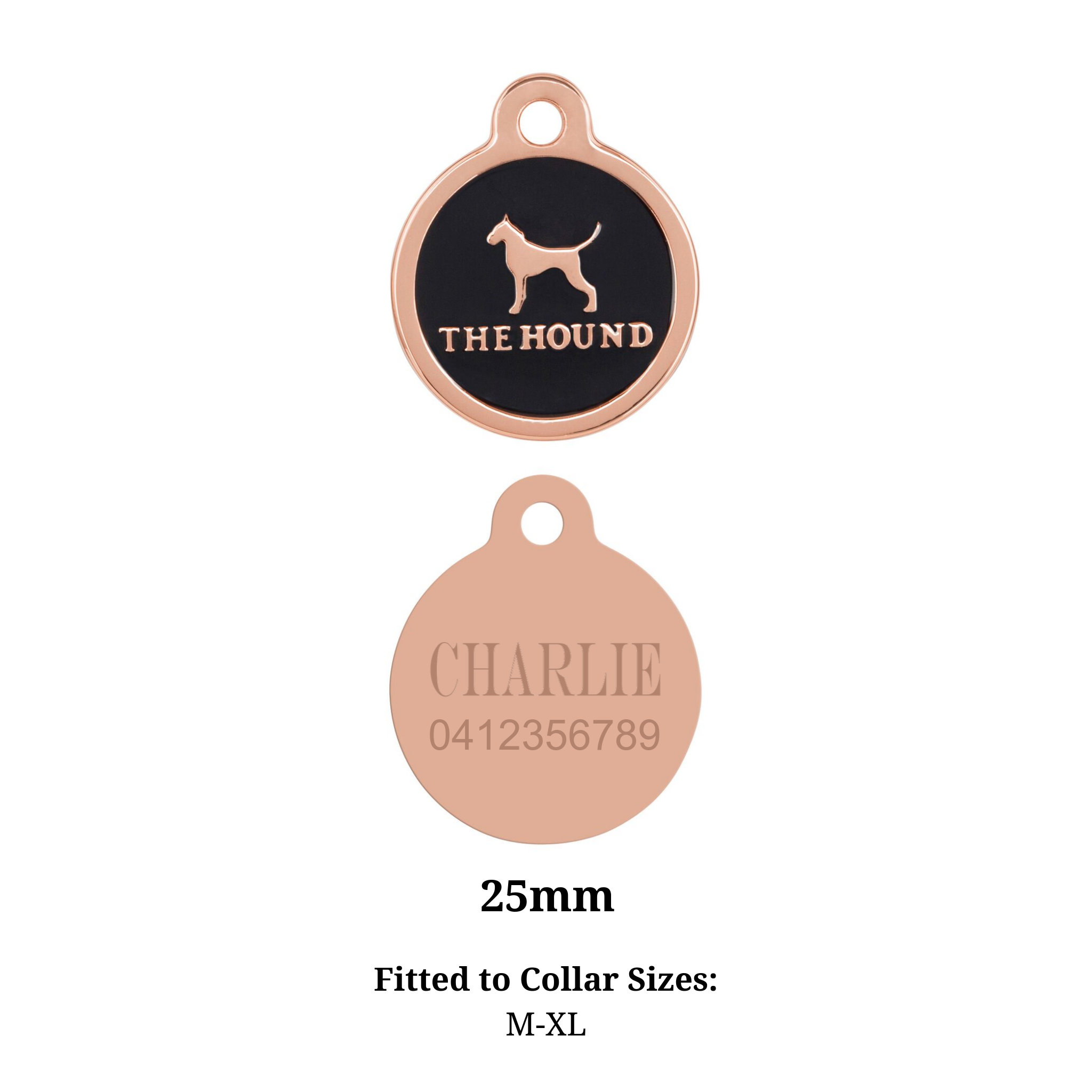 *PERSONALISED ID TAG - ROSE GOLD - SIZE M-XL
