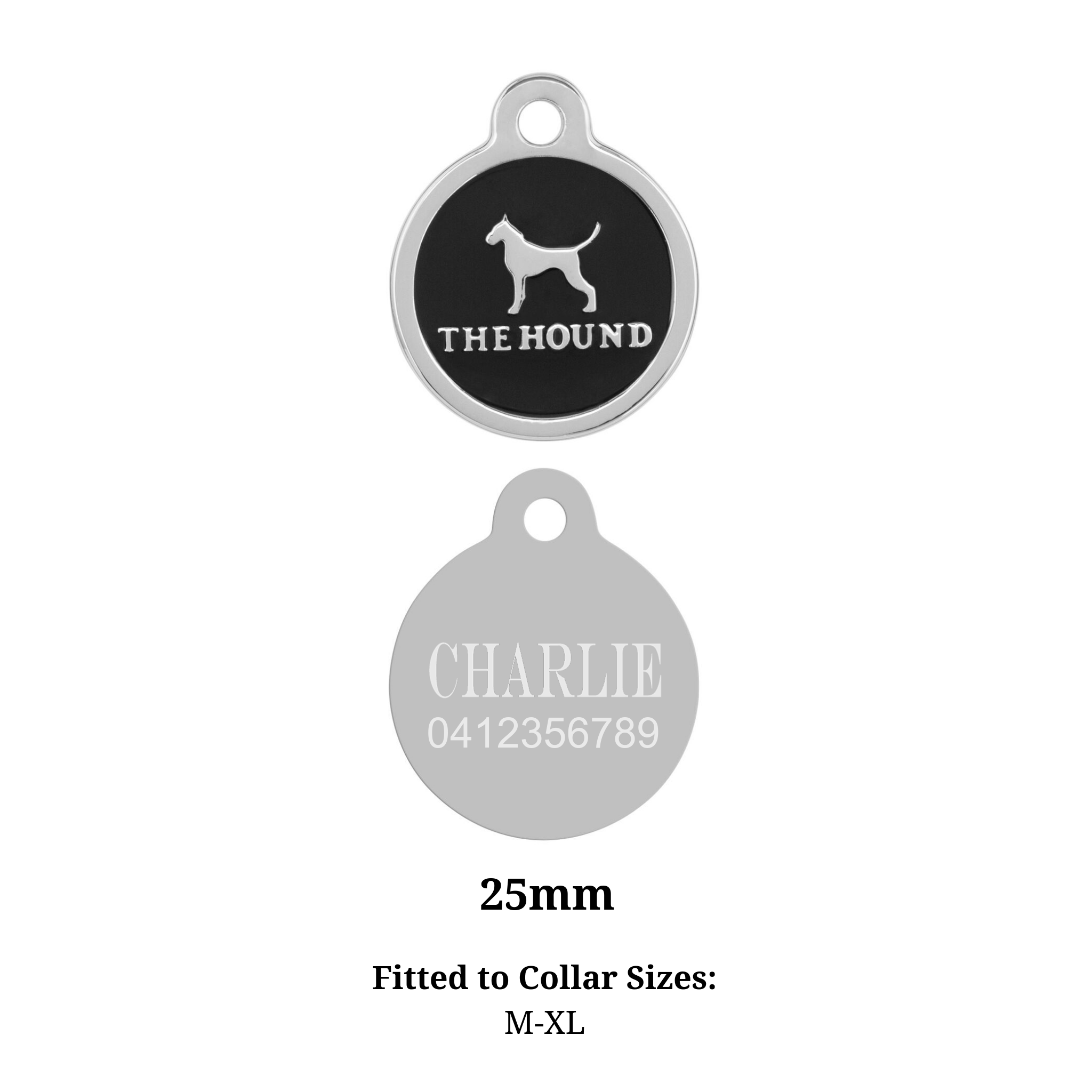 PERSONALISED ID TAG - SILVER - SIZE M-XL