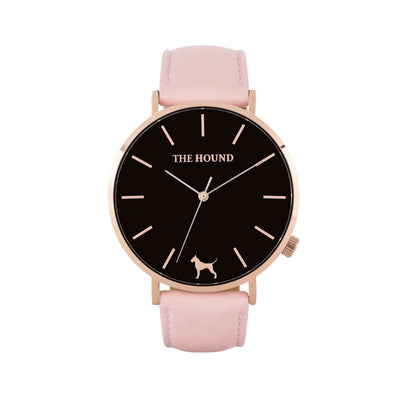 Black Rose Watch<br>+ Black Leather Band<br>+ Blush Pink Leather Band