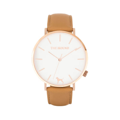 White Rose Watch<br>+ Camel Leather Band<br>+ Tan Leather Band