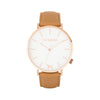 White Rose Watch<br>+ Camel Leather Band<br>+ Blush Pink Leather Band