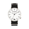 Silver & White Watch<br>+ Black Nato Band<br>+ Camel Leather Band
