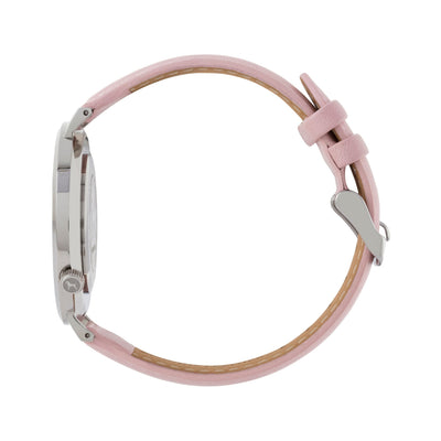 Silver & White Watch<br>+ Black Leather Band<br>+ Blush Pink Leather Band