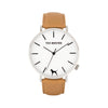 Silver & White Watch<br>+ Camel Leather Band<br>+ Black Nato Band