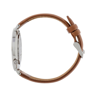 Silver & White Watch<br>+ Tan Leather Band<br>+ Black Nato Band