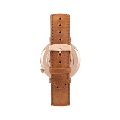 White Rose Watch<br>+ Camel Leather Band<br>+ Tan Leather Band