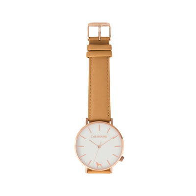 White Rose Watch<br>+ Camel Leather Band<br>+ Camel Leather Band