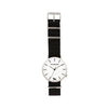 Silver & White Watch<br>+ Black Nato Band<br>+ Tan Leather Band