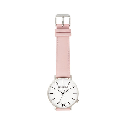 Silver & White Watch<br>+ Black Nato Band<br>+ Blush Pink Leather Band
