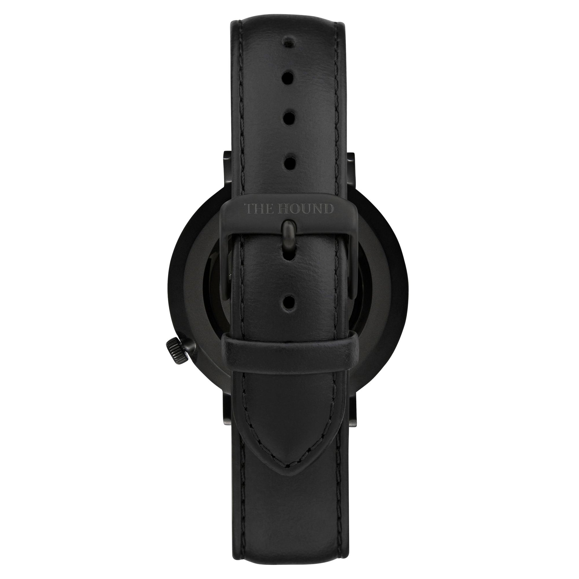 Gift Set - Matte Black Watch with Black Leather Band