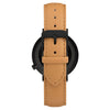 Gift Set - Matte Black Watch with Camel Leather Band