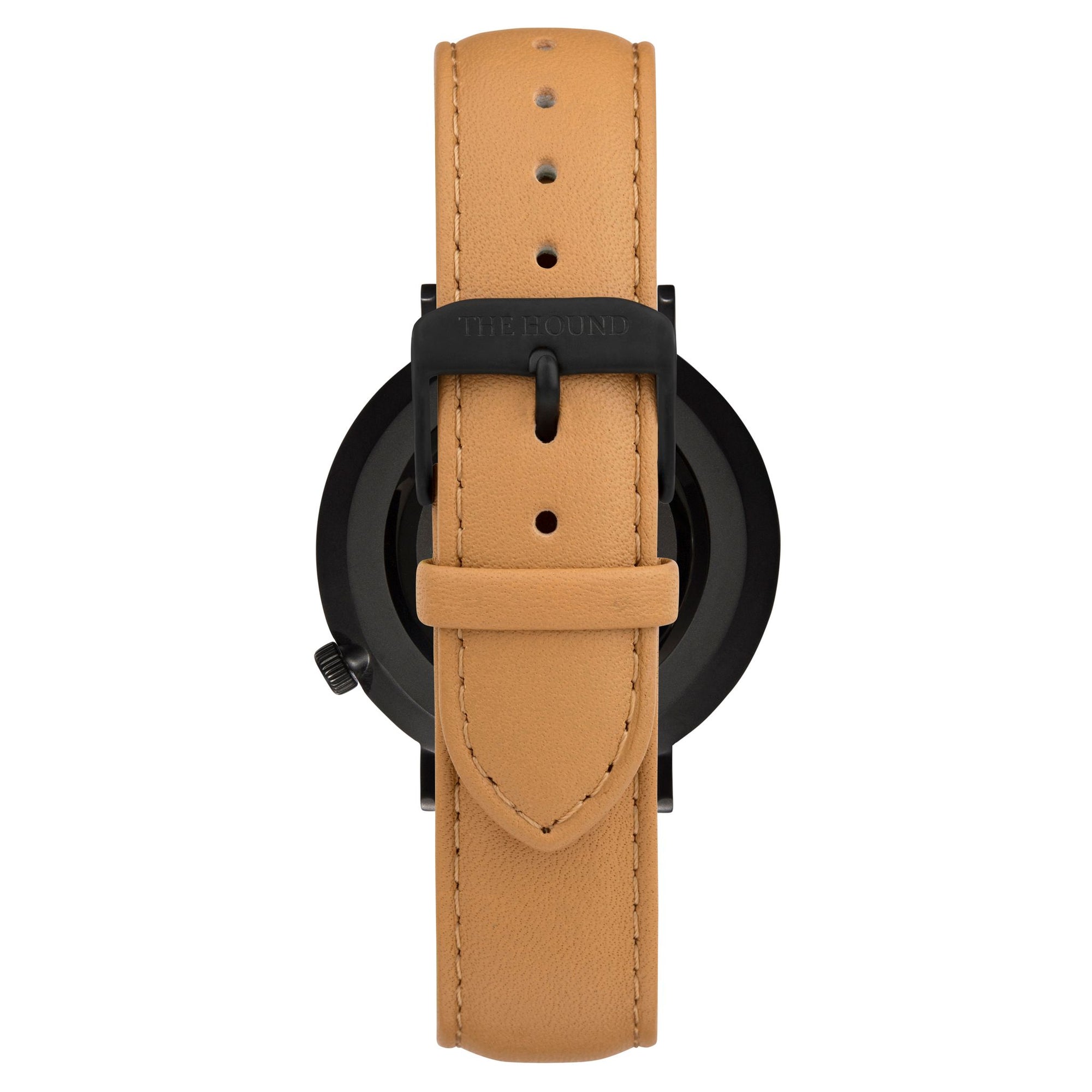 Extra Watch - Matte Black & Camel Leather