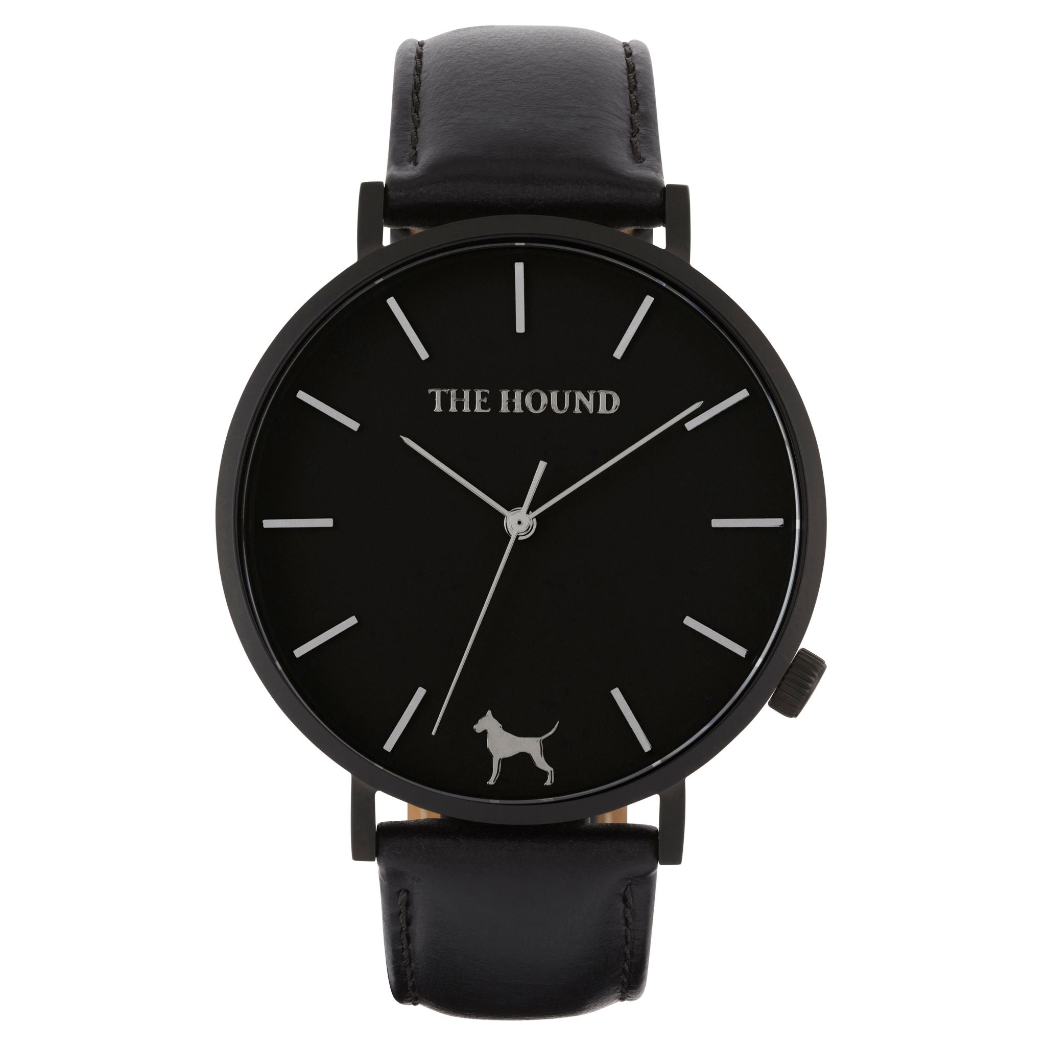 Extra Watch - Matte Black & Black Leather