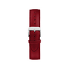 Silver & Limited Edition Red Stitched Leather Watch Band Component