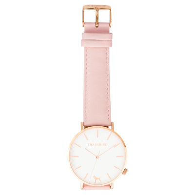 Gift Set - White Rose Watch with Blush Pink Leather Band