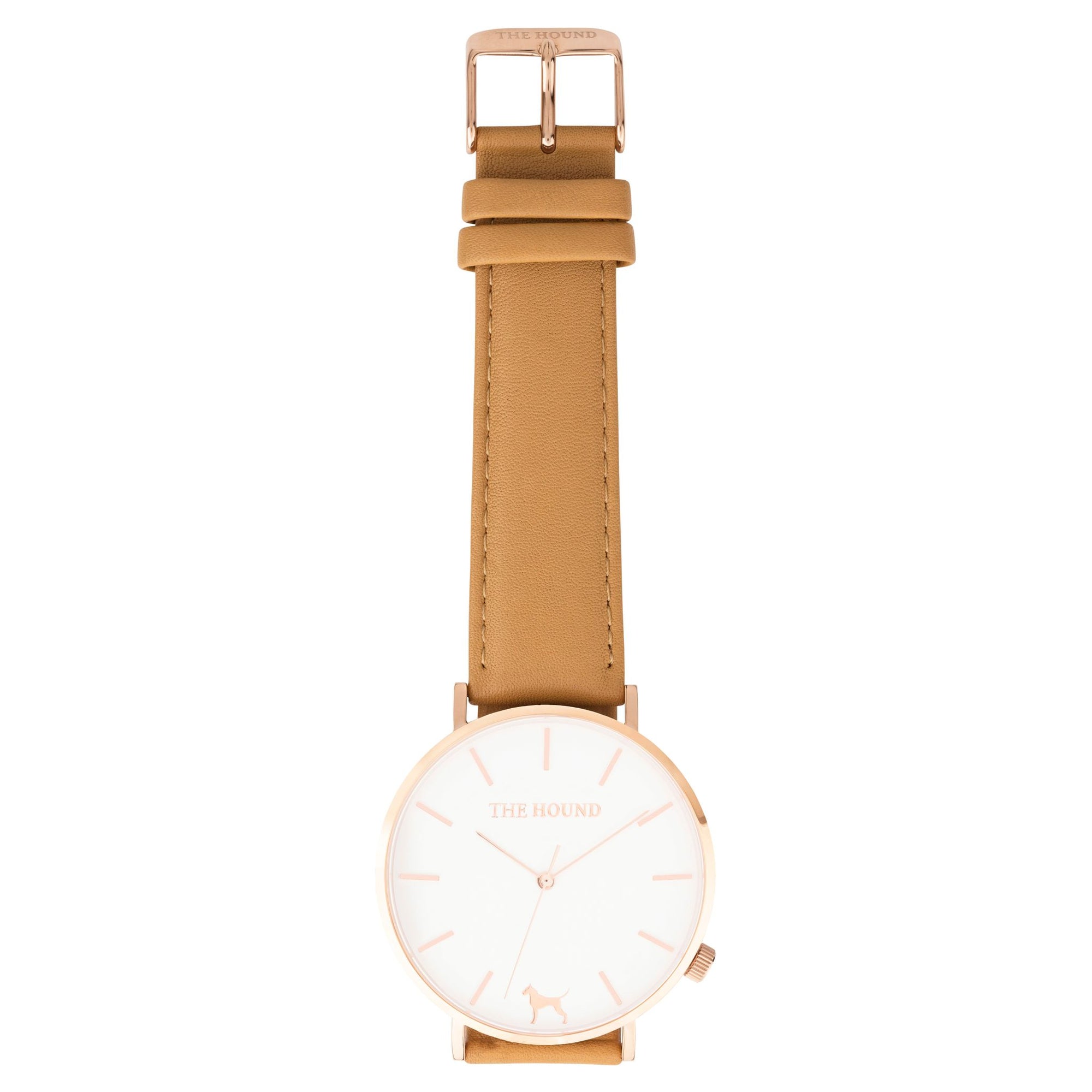 Extra Watch - White Rose & Camel Leather