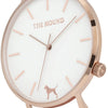 Gift Set - White Rose Watch with Blush Pink Leather Band