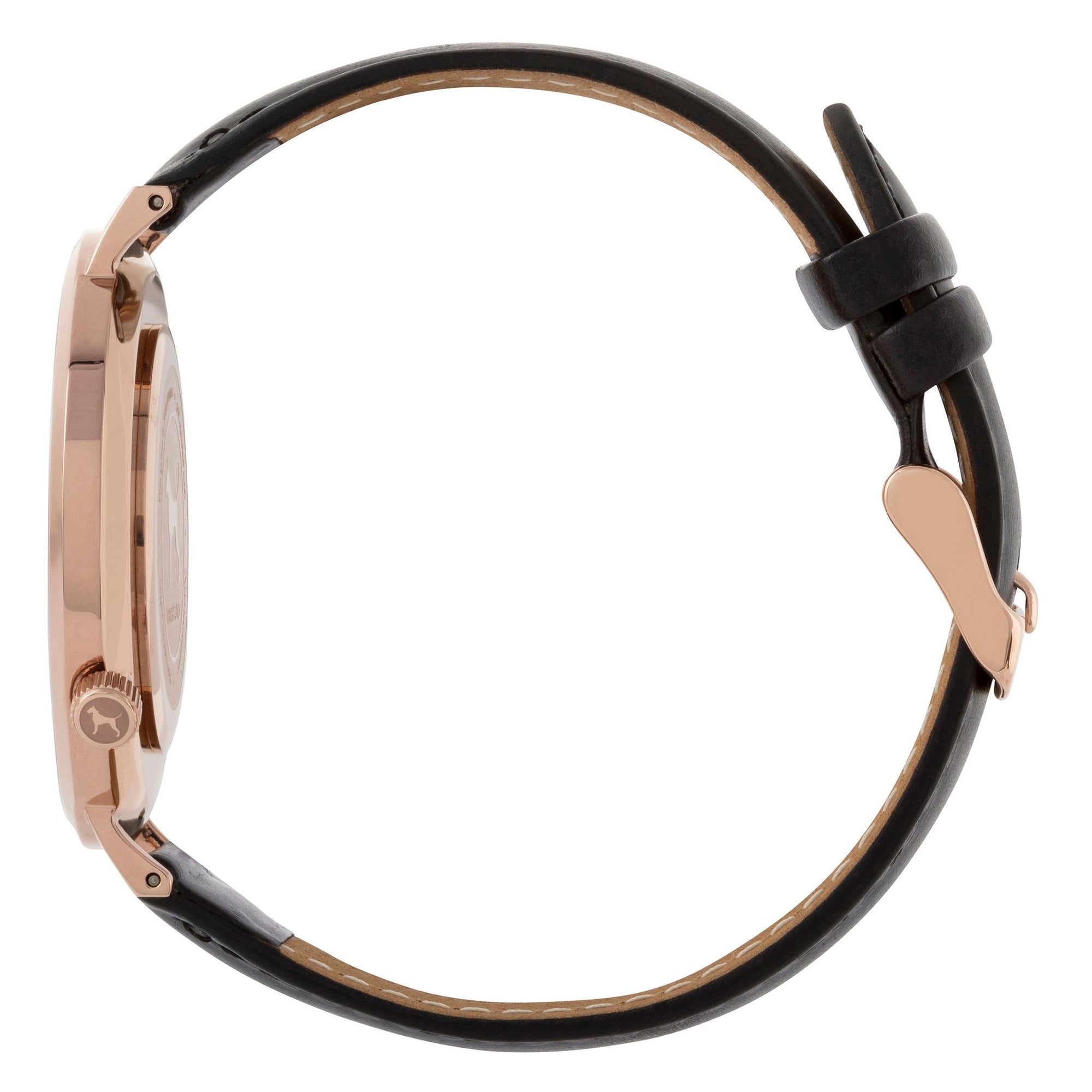 Gift Set - Black Rose Watch with Black Leather Band