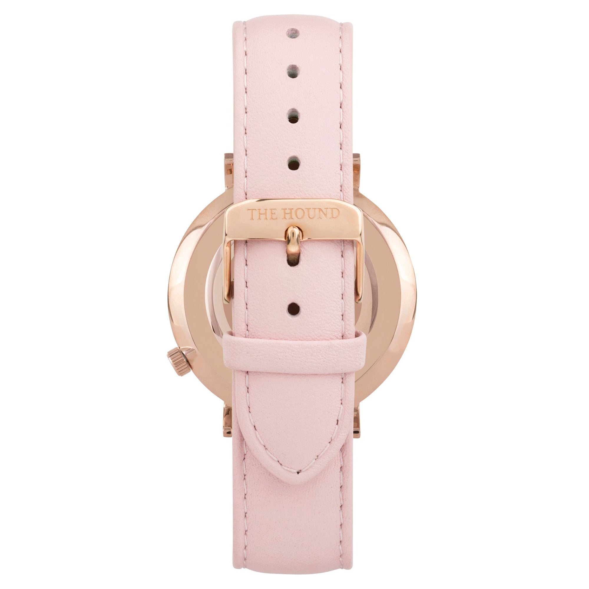 Gift Set - Black Rose Watch with Blush Pink Leather Band