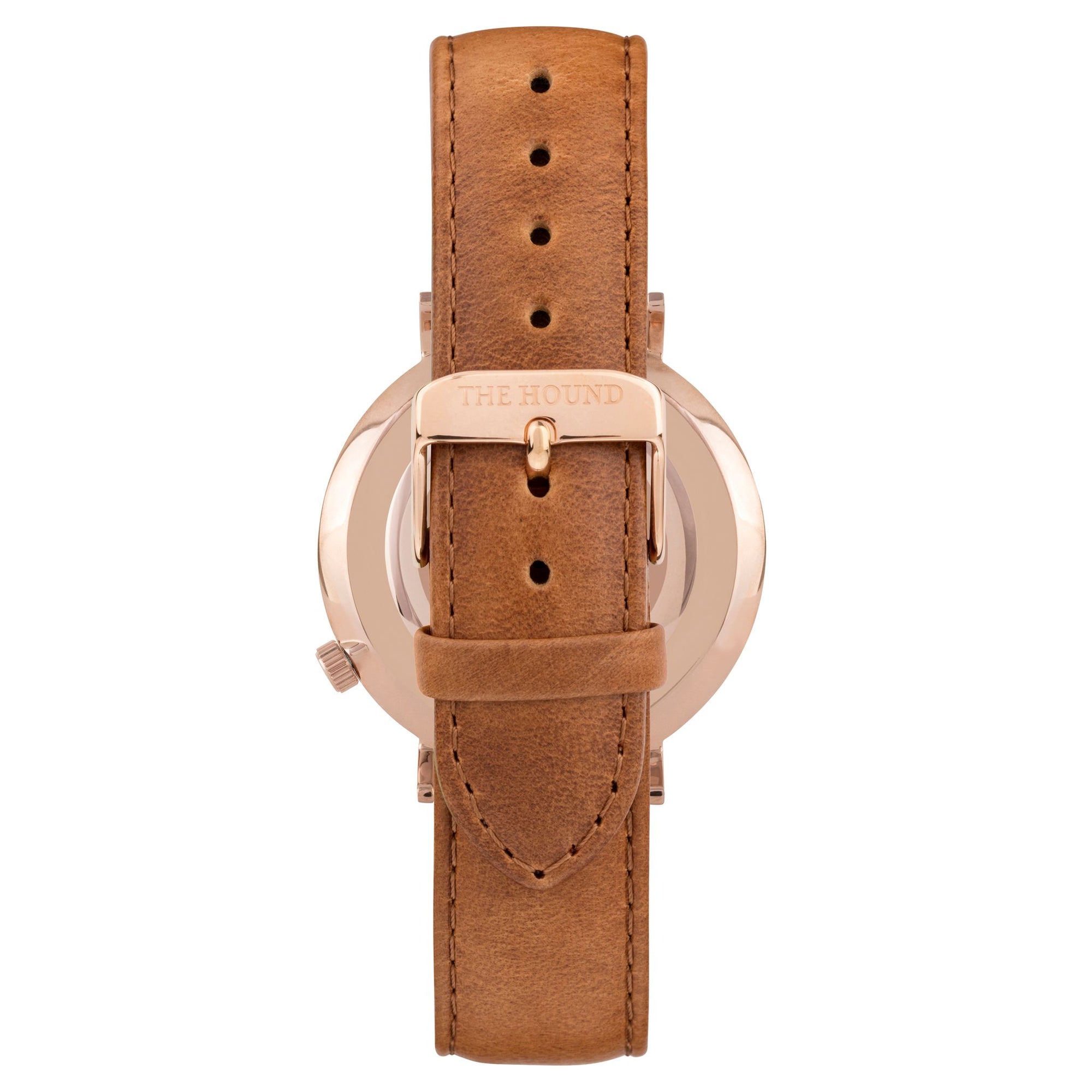 Extra Watch - White Rose & Tan Leather