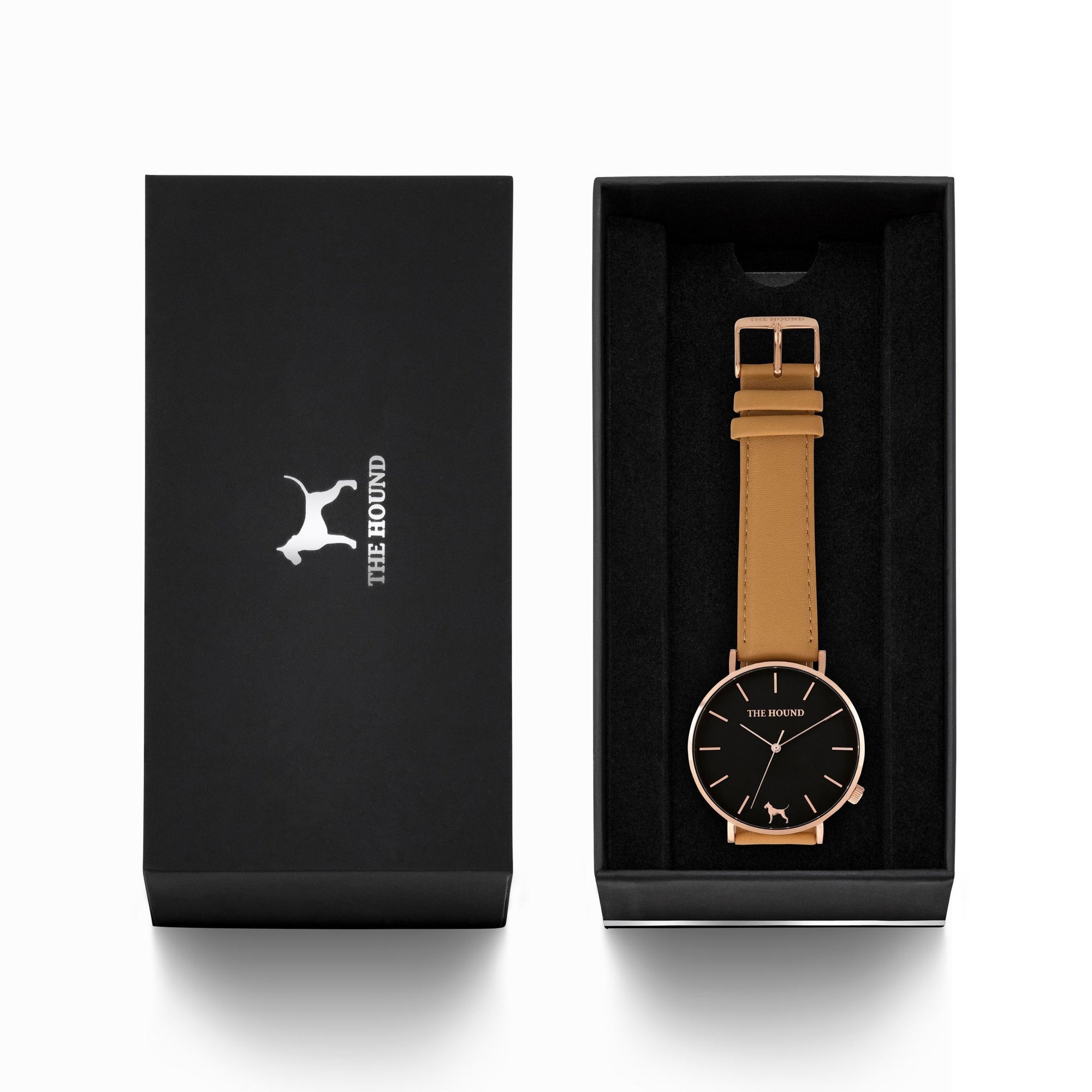 Rose Gold & Black,Leather,Camel