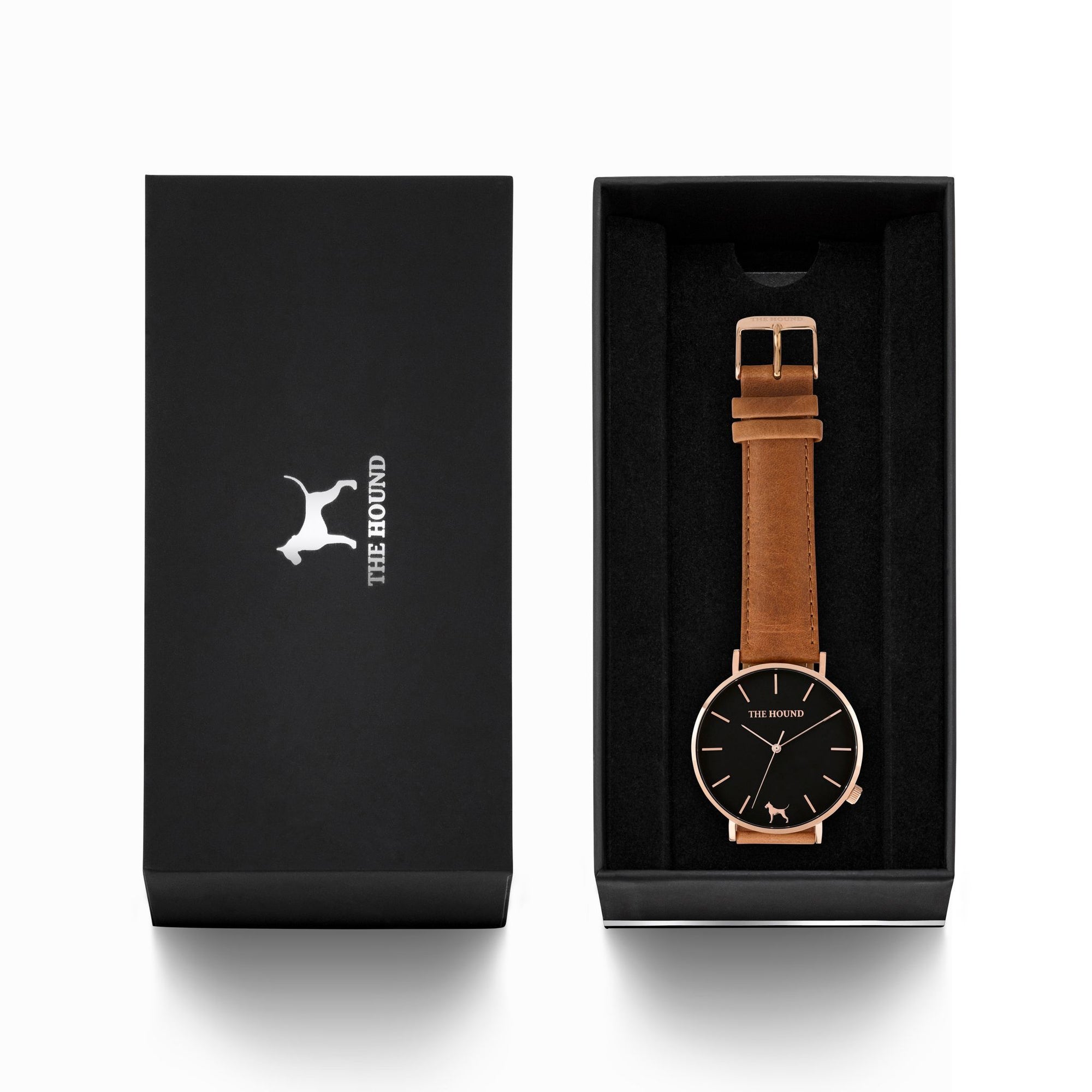 Rose Gold & Black,Leather,Tan