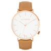 Extra Watch - White Rose & Camel Leather