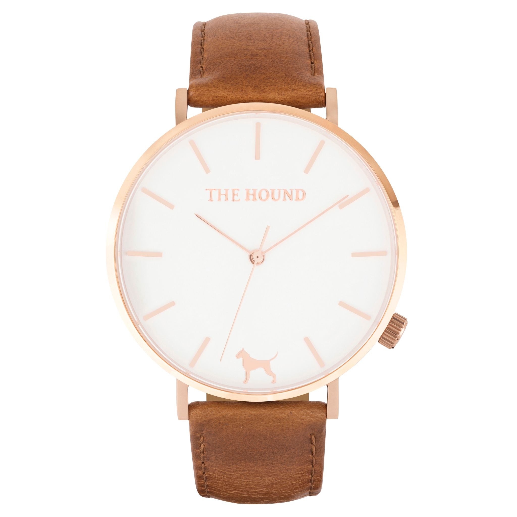 Extra Watch - White Rose & Tan Leather