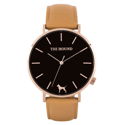 Extra Watch - Black Rose & Camel Leather