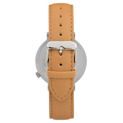 Extra Watch - Silver & Camel Leather