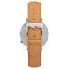 Gift Set - Silver Watch with Camel Leather Band