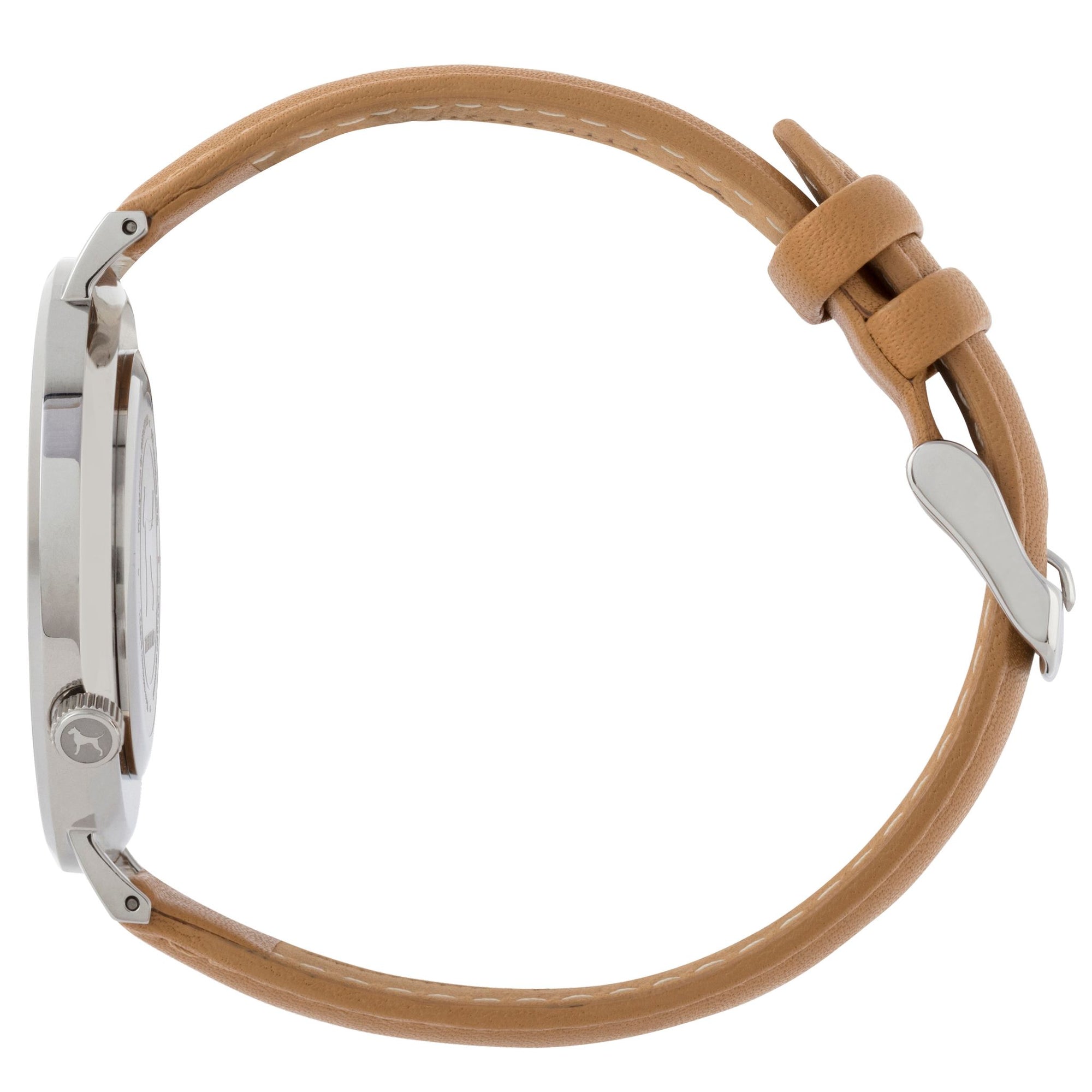 Extra Watch - Silver & Camel Leather