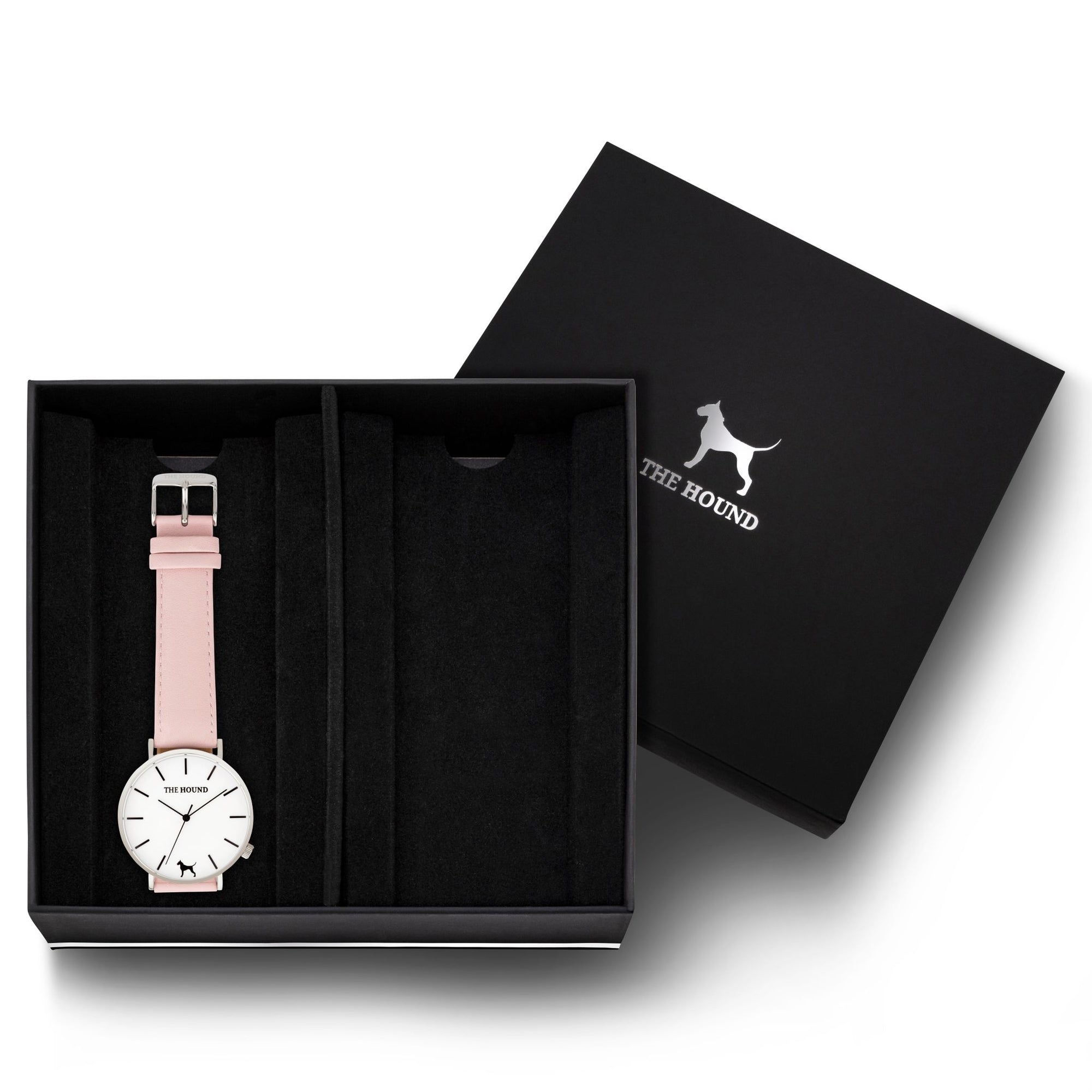 Gift Set - Silver Watch with Blush Pink Leather Band