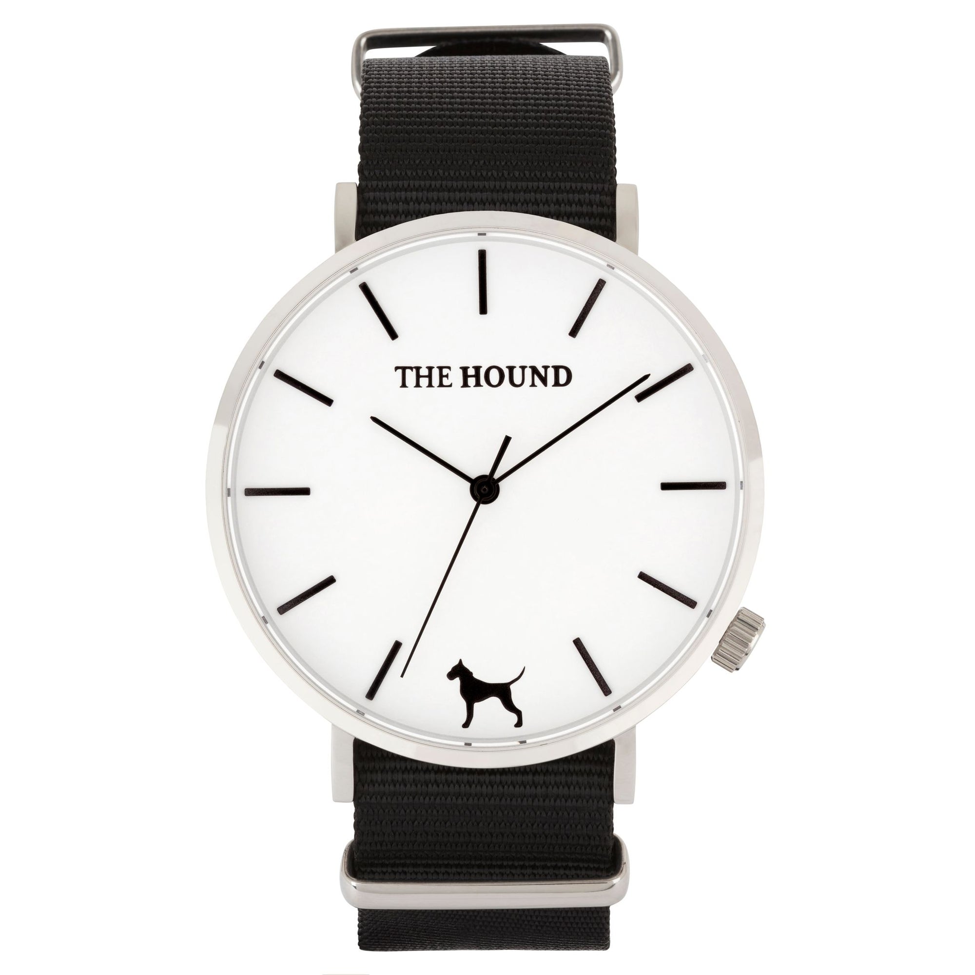 Gift Set - Silver Watch with Black Nato Band