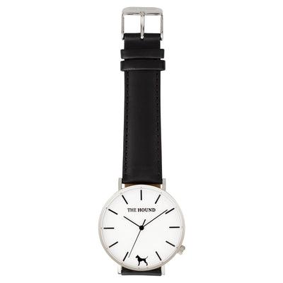 Extra Watch - Silver & Black Leather