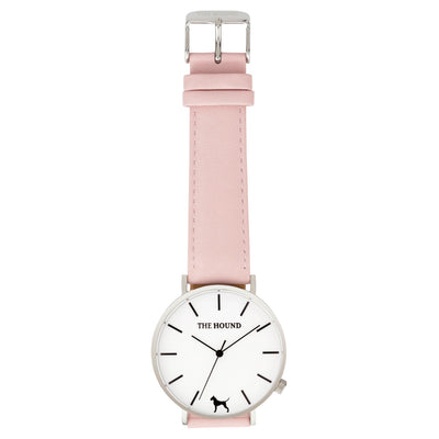 Gift Set - Silver Watch with Blush Pink Leather Band