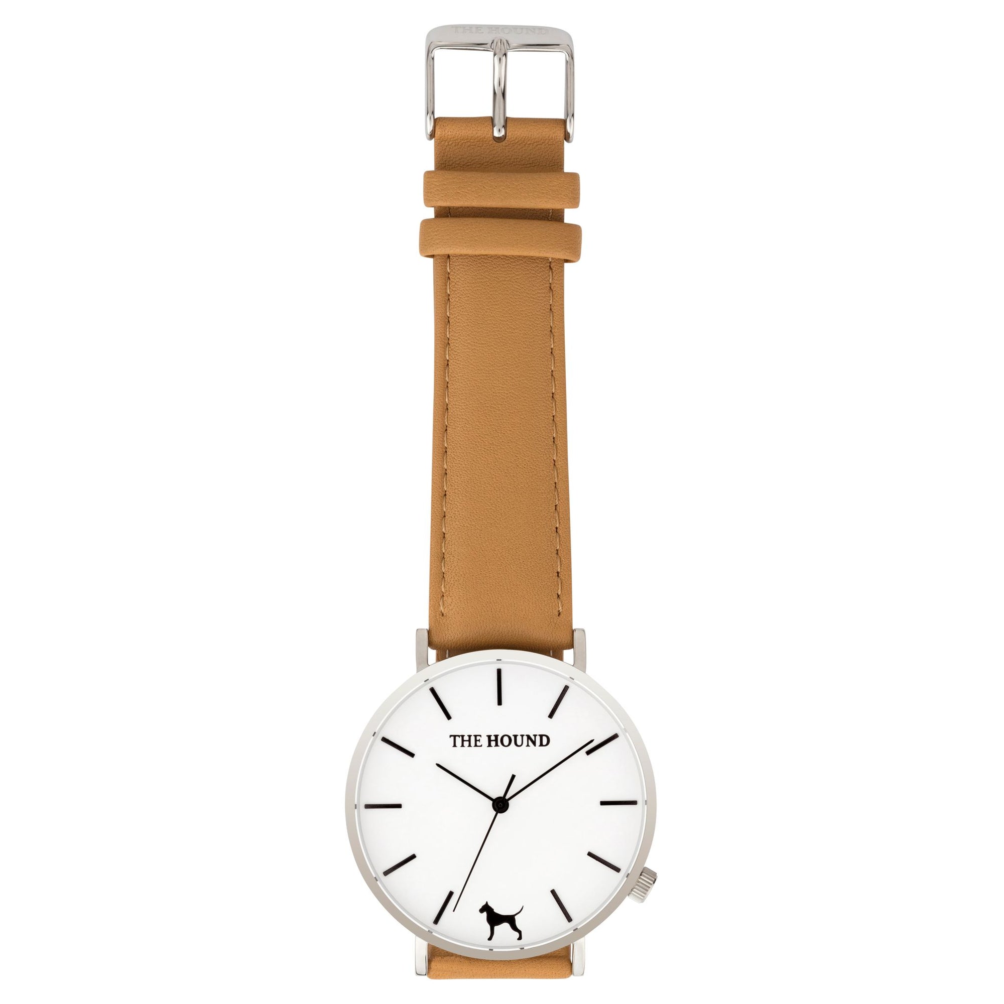 Gift Set - Silver Watch with Camel Leather Band